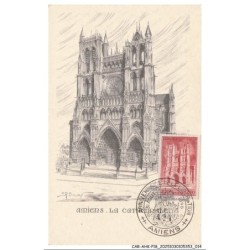 CAR-AHKP18-1039-80 - CACHET OBLITERATION - AMIENS - La cathédrale - Anniversaire de la liberation - Carte maximum - 1945
