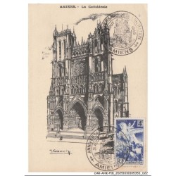 CAR-AHKP18-1043-80 - CACHET OBLITERATION - AMIENS - La cathédrale - 1945