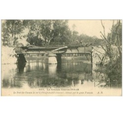 80.PICQUIGNY.n°8302.LE PONT DU CHEMIN DE FER DETRUIT PAR LE GENIE FRANCAIS