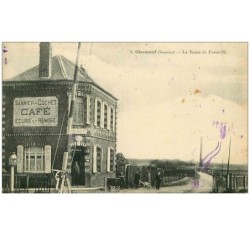 80.OISEMONT.n°10590.LA ROUTE DE FORCEVILLE.CAFE.TACHES