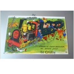 80 . n° 46787 . le crotoy. carte a systeme . train