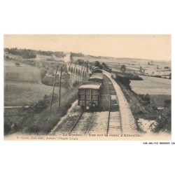 CAR-ABUP10-0904-80 - POIX - Le viaduc - Vue sur la route d'abberville - Train - Vendue en l'état