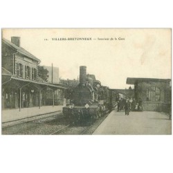 80.VILLERS-BRETONNEUX.n°22939.INTERIEUR DE LA GARE.TRAIN