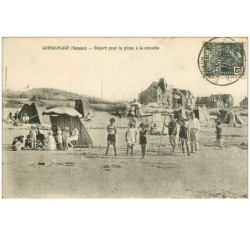 80.QUEND-PLAGE.n°11828.DEPART POUR LA PECHE A LA CREVETTE