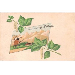 Illustrateur - n°76479 - Scarabée regardant une maison - Carte gaufrée