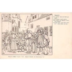 Illustrateur - n°78518 - Retsch - Faust I. Teil Nacht Strass vor Gretchens Tür - Valentin