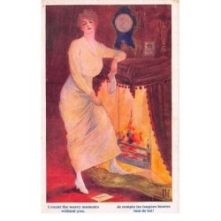 Illustrateur - n°76466 - Artistique n°1434 - Je compte les longues heures loin de toi !
