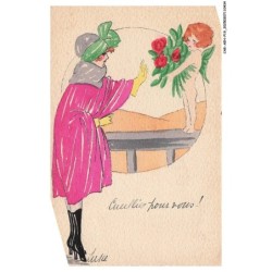 CAR-AEHP19-1063-ILLUSTRATEUR - Cueillie pour vous - Peinte a la main