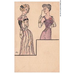 CAR-AEAP14-0896-ILLSUTRATEUR - Femmes et costumes - Peinte a la main