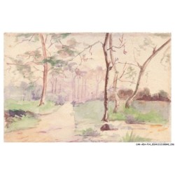 CAR-AEAP14-0898-ILLSUTRATEUR - Chemin dans la foret - Peinte a la main