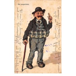 Illustrateur - n°70170 - Gut ausgerüstet - Homme avec une canne