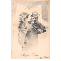 Illustrateur - n°70171 - Joyeux Noël - Couple sous la neige - F.M. Cologne Déposé N°2193