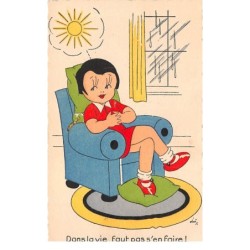 Illustrateur - n°70152 - Dans la vie, faut pas s'en faire - Fillette dans un fauteuil