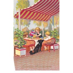 Illustrateur - n°70164 - Heureux Anniversaire - Enfants prenant le goûter