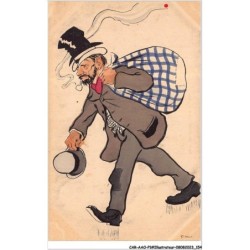 CAR-AAOP1-0079 - ILLUSTRATEUR - UN HOMME , SA PIPE & SON SAC-SANCHA