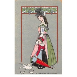 Illustrateur - n°76499 - Bourgogne (Mâconnaise) - Une femme et une fille se promenant
