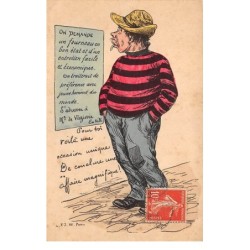 Illustrateur - n°75186 - On demande un fourneau ... - Homme lisant une affiche en fumant