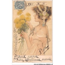 CAR-AAOP2-0155 - ILLUSTRATEUR - UNE FEMME,LES FLEURS