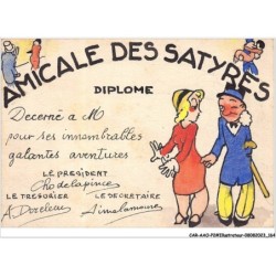 CAR-AAOP2-0181 - ILLUSTRATEUR - AMICALE DES SATYRES - DECERNE A M POUR SES INNOMBRABLES GALANTES AVENTURES