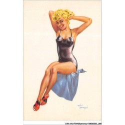 CAR-AAOP3-0189 - ILLUSTRATEUR - BELLE FEMME ,BELLES JAMBES, MAILLOT DE BAIN NOIR
