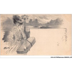 CAR-AAOP2-0169 - ILLUSTRATEUR - UNE FEMME , UN SAC