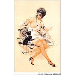CAR-AAOP3-0190 - ILLUSTRATEUR - BELLE FEMME ,UN CHAT ,UNE BALLE -MASSARD