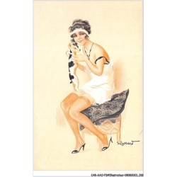CAR-AAOP3-0194 - ILLUSTRATEUR - BELLE FEMME , UN CHIEN,UN COUSSIN- MASSARD