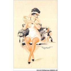 CAR-AAOP3-0192 - ILLUSTRATEUR - BELLE FEMME , UN CHIEN,UN VASE, UN CANAPE - MASSARD