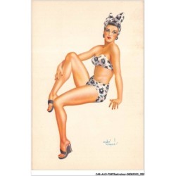 CAR-AAOP3-0210 - ILLUSTRATEUR - UNE FEMME , MAILLOT DE BAIN