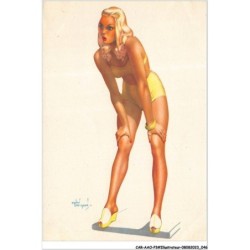 CAR-AAOP3-0208 - ILLUSTRATEUR - UNE FEMME , MALLOT DE BAIN JAUNE
