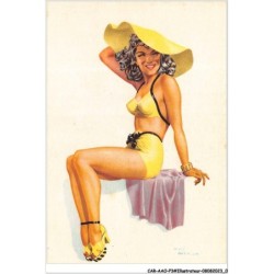 CAR-AAOP3-0185 - ILLUSTRATEUR - BELLE FEMME ,MAILLOT DE BAIN JAUNE,JOLIE SOURIRE