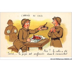 CAR-AAOP5-0428 - ILLUSTRATEUR - DEUX SOLDATS , ARRIVEE DU COLIS