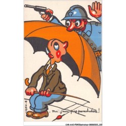 CAR-AAOP5-0432 - ILLUSTRATEUR - UN SOLDAT & UN MONSIEUR , PARAPLUIE