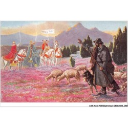 CAR-AAOP6-0491 - ILLUSTRATEUR - UN HOMME BERGER, DES CAVALIERS , DES MOUTONS