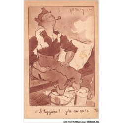 CAR-AAOP5-0450 - ILLUSTRATEUR - UN SOLDAT , UN LIT , PIED DANS L'EAU