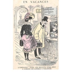 Illustrateur - n°64577 - Foulaugnac, genre Kirchner - En Vacances - L'employé : avec ces billets ... à volonté