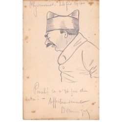 Illustrateur - n°88554 - Physionomies - Portrait d'un Militaire - Pouah ! Ce n'est que du rata - Carte peinte à la main