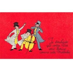 Illustrateur - n°63212 - Je souhaite que votre vie soit douce comme cette mélodie - Hommes jouant de la musique