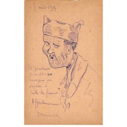 Illustrateur - n°88555 - Portrait d'un Militaire - ... je ne sais pas pourquoi je déplais - Carte peinte à la main