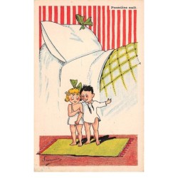 Illustrateur - n°64005 - Simonne - Première Nuit - Jeune mariés s'apprêtant à se coucher