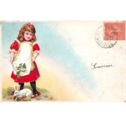 Illustrateur - n°63233 - Grand Bazar Parisien - Maison Hochon - Jeune fille avec un lapin