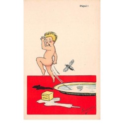 Illustrateur - n°64003 - Simonne - Piqué - Enfant poursuivi par une abeille en sortant du bain