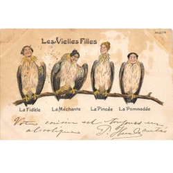 Illustrateur - n°63234 - Les Vielles Filles - La fidèle, la méchante, la pincée, la pommadée