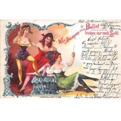 Illustrateur - n°70227 - Wir Damen von Ballet trinken .... - Carte pliée vendue en l'état