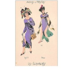 illustrateur . n°44157 . les echancree. style mucha.aieules et petites filles