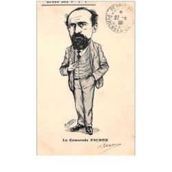 illustrateur . n°46504 . le camarade pauron .greve des p.t.t . caricature . politique.poste.illustrateur morer.