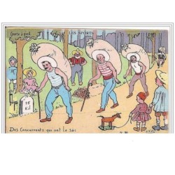 ILLUSTRATEURS.LES SPORTS.COURSE A PIED.DES CONCURRENTS QUI ONT LE SAC.