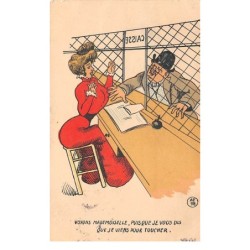 Illustrateur - n°64574 - Voyons mademoiselle, puisque je vous dis que je viens pour toucher.