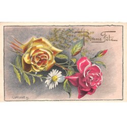 Illustrateur - n°70244 - Laforge n°15 - Bonne Fête - Roses et Marguerite