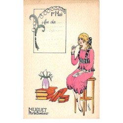Illustrateur - n°63294 - Pero Série n°29 - Muguet Porte-Bonheur - Jeune fille assisse réflechissant